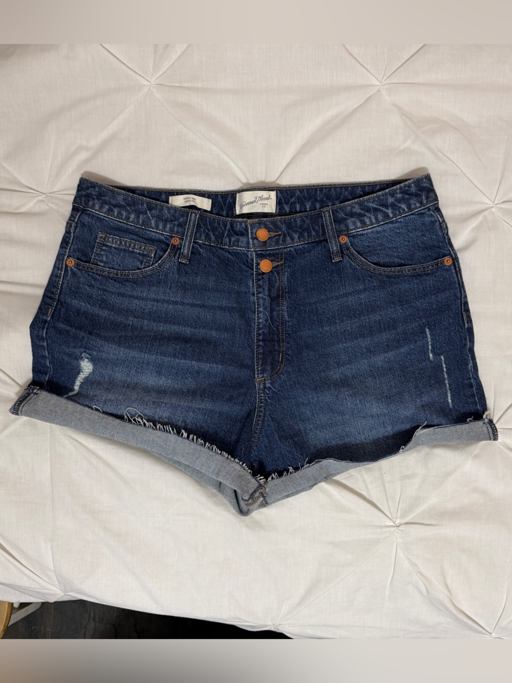 Universal Thread Dark Blue Denim Mid-Rise Cutoff Shorts